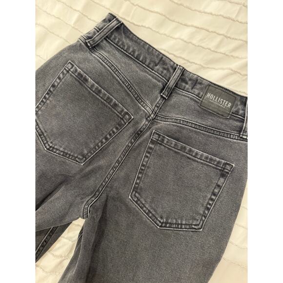 Hollister High Rise Jeans Women’s Size 2R Black Charcoal Straight Leg Gothcore - Picture 9 of 16